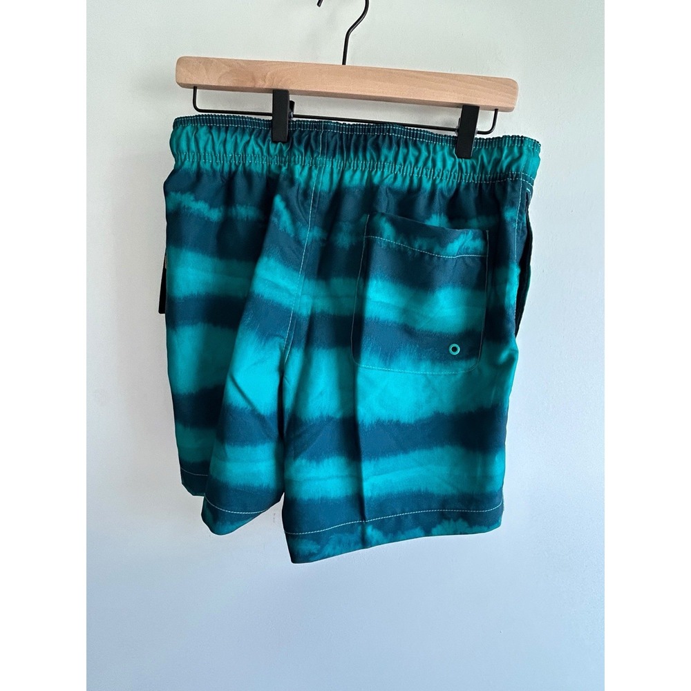 Speedo 16'' Striped Swim Shorts Men's M | Green Striped Swimming Trunks UPF 50+ - Picture 7 of 10